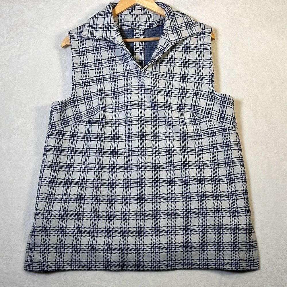 V-neck thick material one piece patterned tunic style shirt